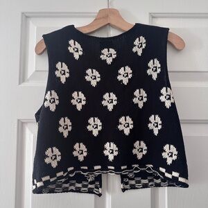 TACH Black and White Knit Vest
